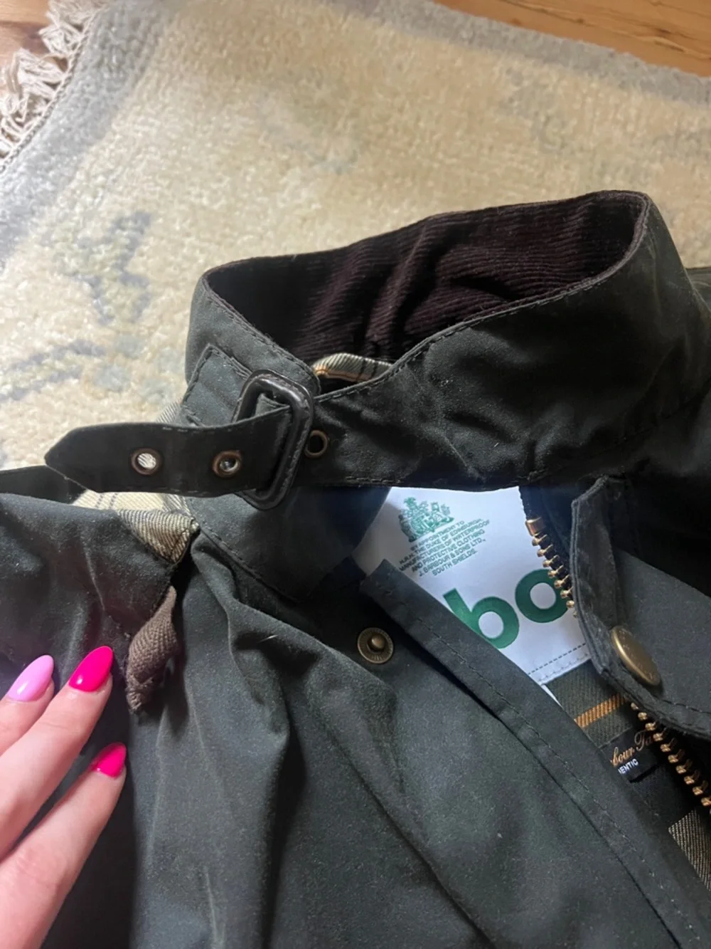 Barbour Jacket with Brass Hardware - Picture 3 of 6